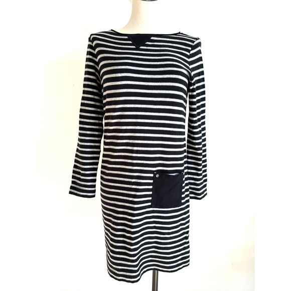 J Jill Striped Shift Dress Ponte Knit Size Small - Picture 1 of 11